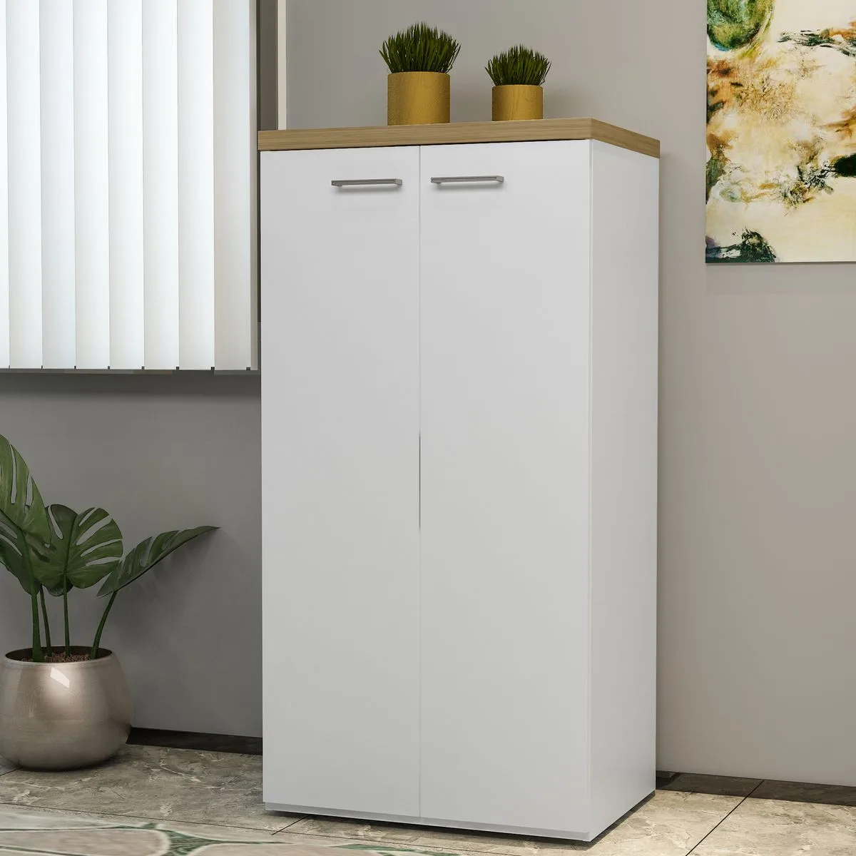 Armário Toq 1400 - Olmo/Branco - Móveis Curitiba | Moveirama