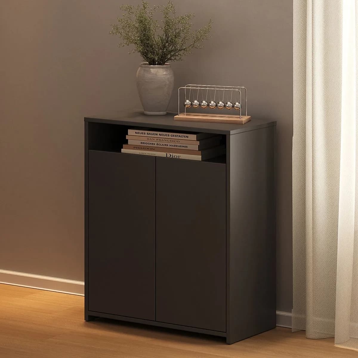 Balcão 2 Portas Cool - Preto - Móveis Curitiba | Moveirama