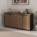 Balcão 4 Portas na cor Y37 - Nogal/Preto