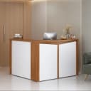 Balcão Atendimento na cor Y37 - Freijó/Branco