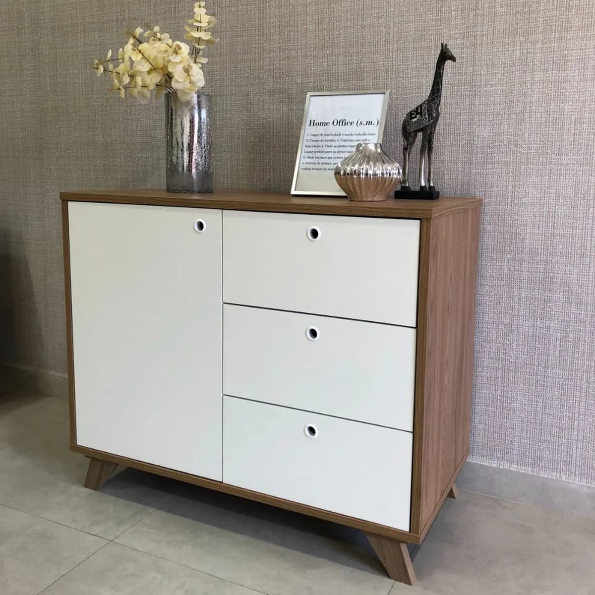 Balcão Lugano - Olmo/Branco - Móveis Curitiba | Moveirama