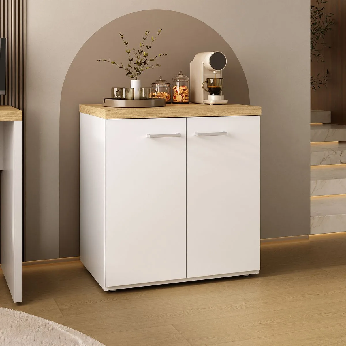 Balcão Toq - Olmo/Branco - Móveis Curitiba | Moveirama