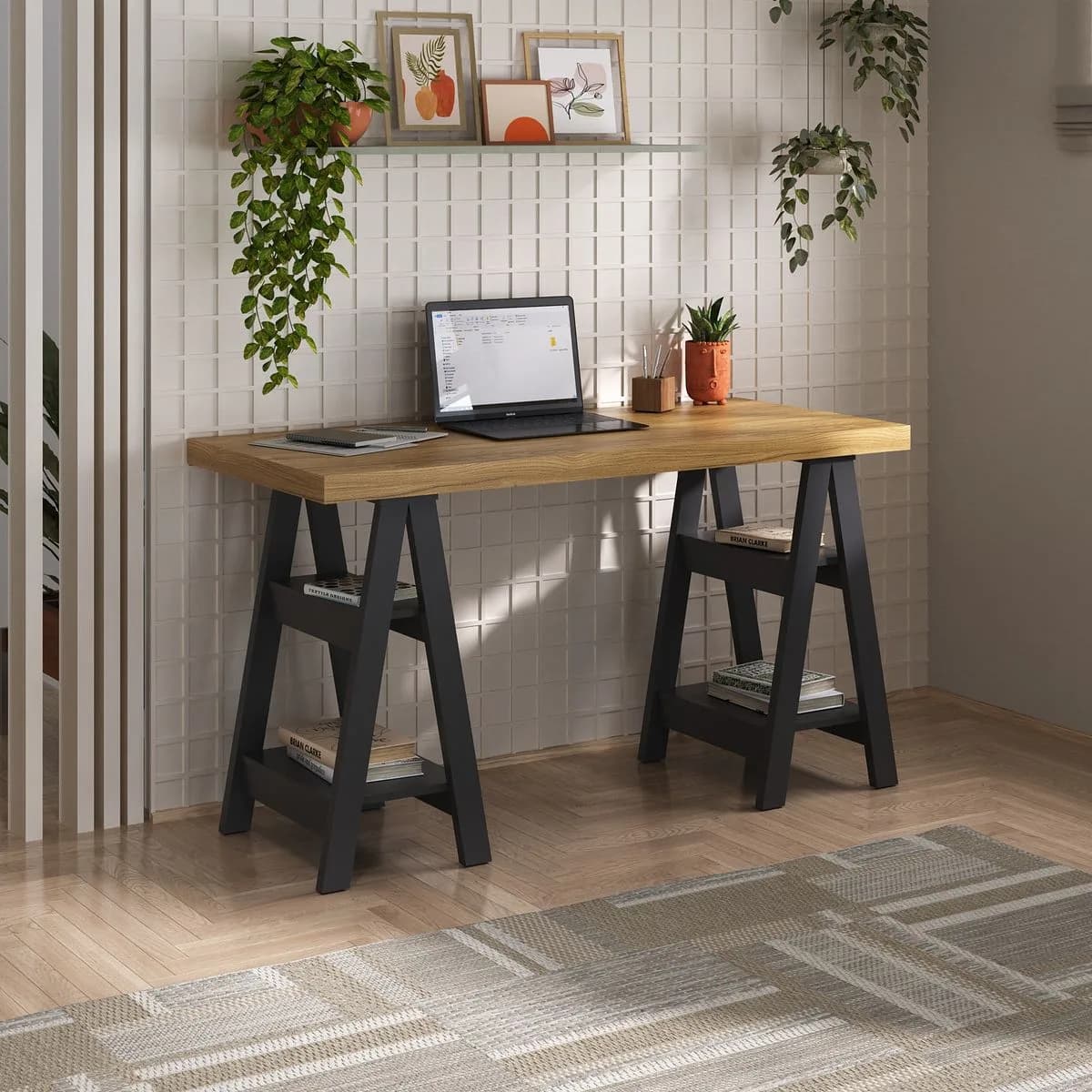 Escrivaninha Art - Olmo/Preto - Móveis Curitiba | Moveirama