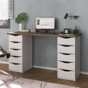 Escrivaninha Due na cor Nogal/Branco