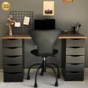 Escrivaninha Due na cor Nogal/Preto