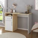 Escrivaninha Hall na cor Carvalho/Branco