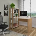 Escrivaninha com Estante Match na cor Off White C / Carvalho