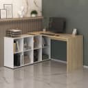 Escrivaninha Nero na cor Carvalho/Branco