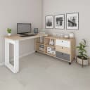 Escrivaninha Next na cor Carvalho/Branco/Grafito