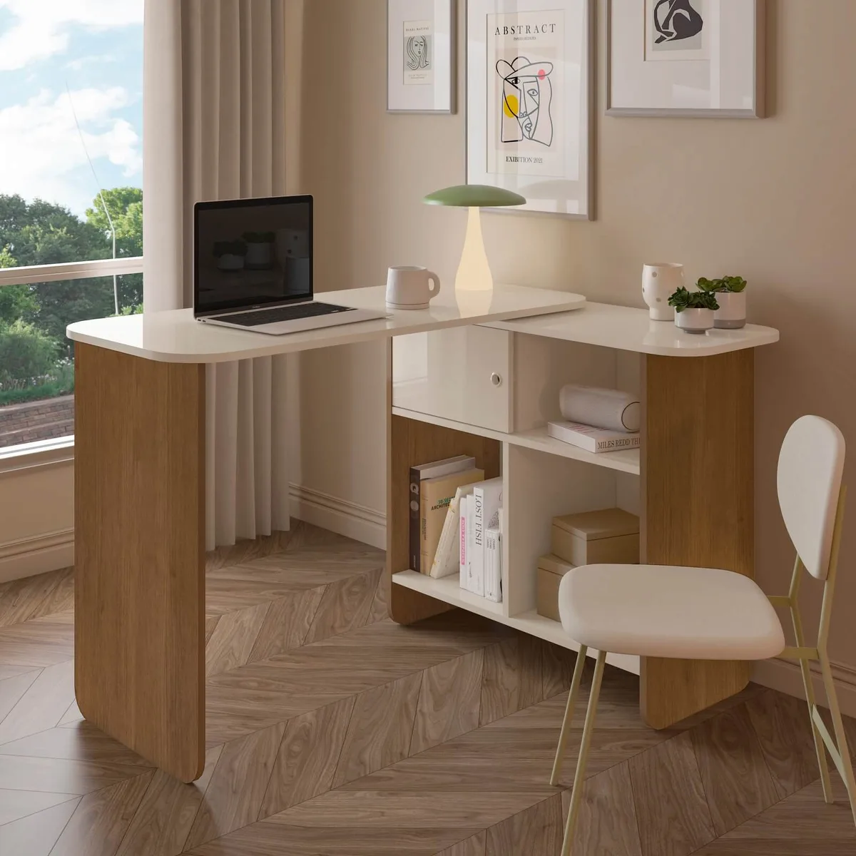 Escrivaninha Nomad - Cinamomo C / Off White - Móveis Curitiba | Moveirama