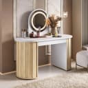 Escrivaninha Penteadeira com LED Glamour na cor Carvalho C / Branco