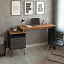 Escrivaninha Plus na cor Freijó/Preto