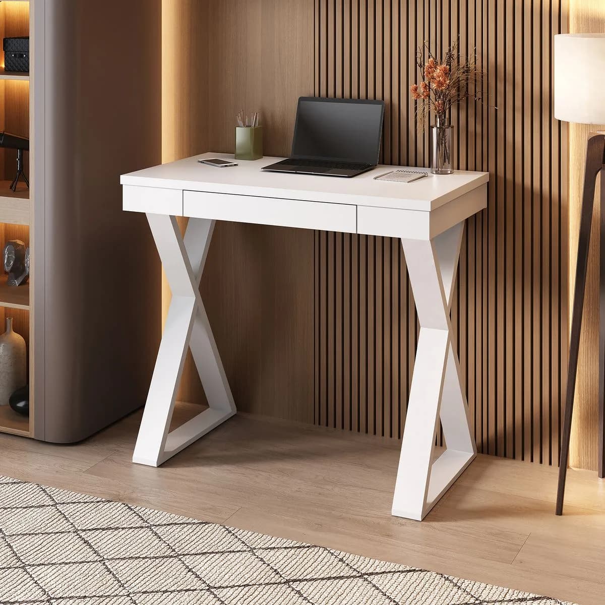 Escrivaninha Veneza - Branco - Móveis Curitiba | Moveirama