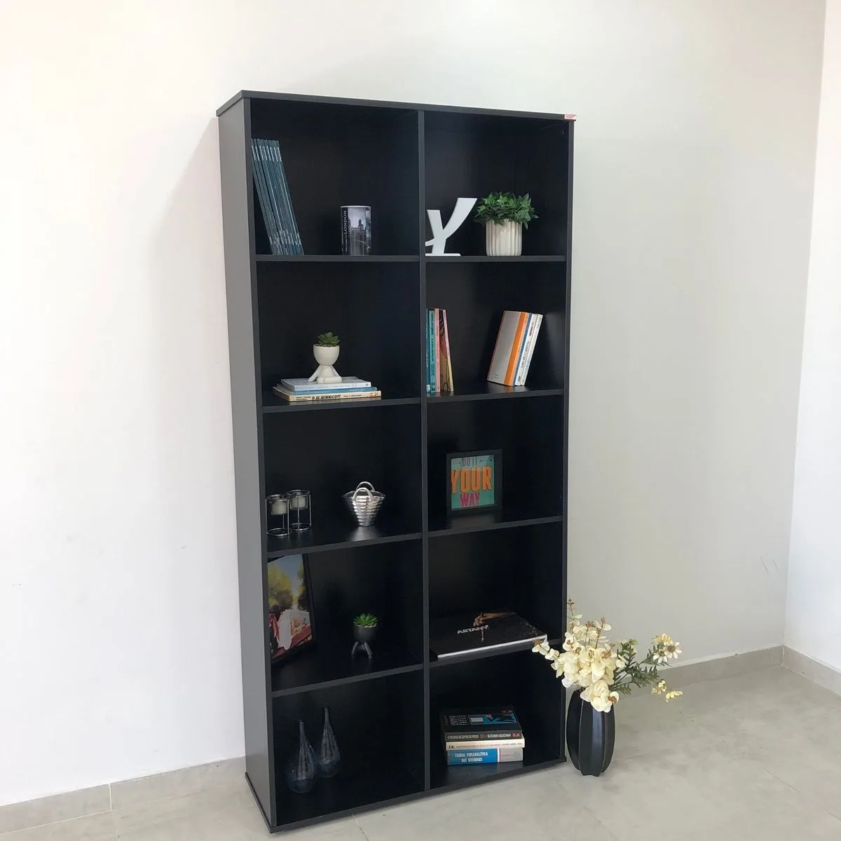 Estante Clean 900x1878 - Preto - Móveis Curitiba | Moveirama