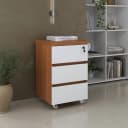 Gaveteiro 3 Gavetas na cor Y37 - Freijó/Branco