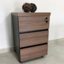 Gaveteiro 3 Gavetas na cor Y37 - Nogal/Preto