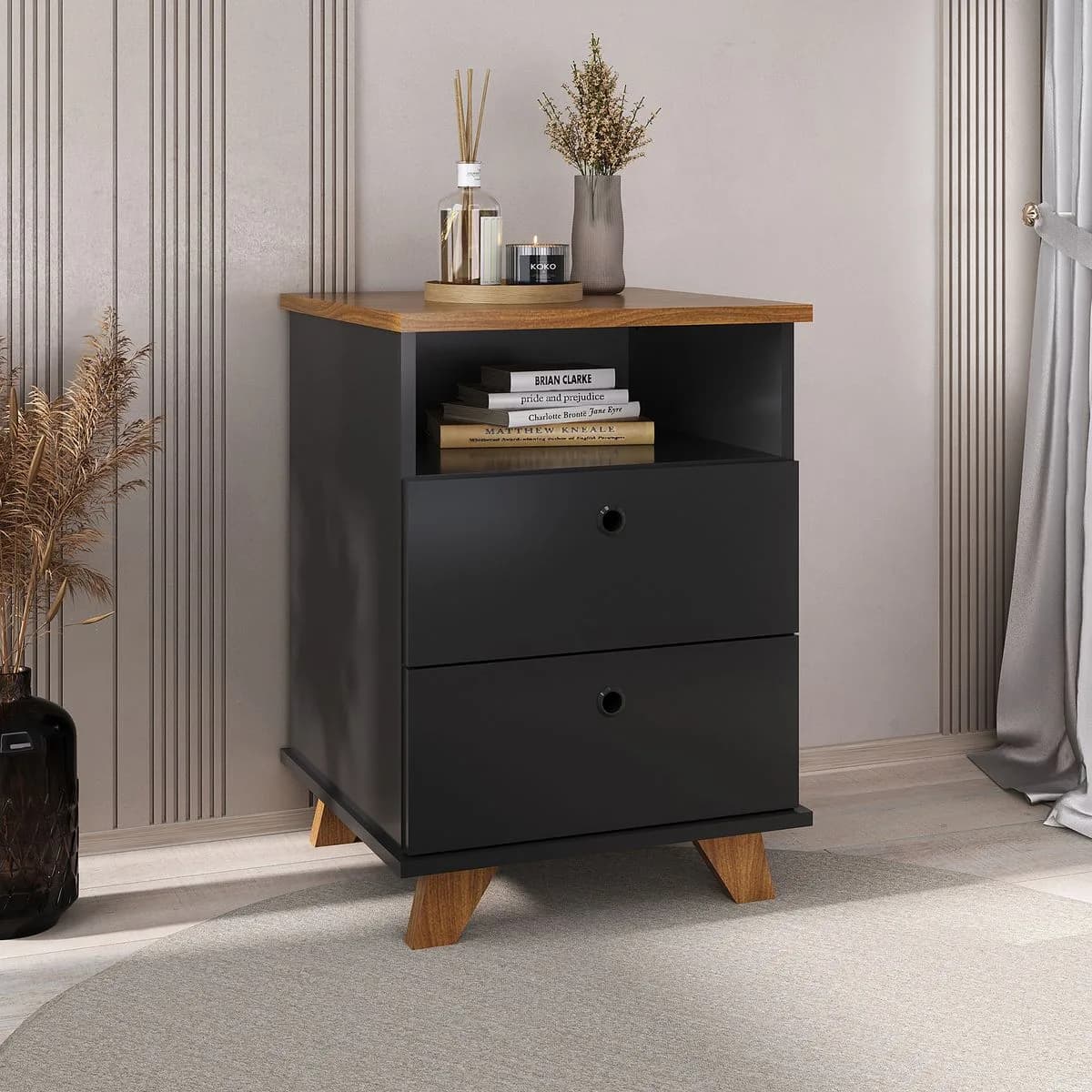 Gaveteiro Day - Freijó/Preto - Móveis Curitiba | Moveirama