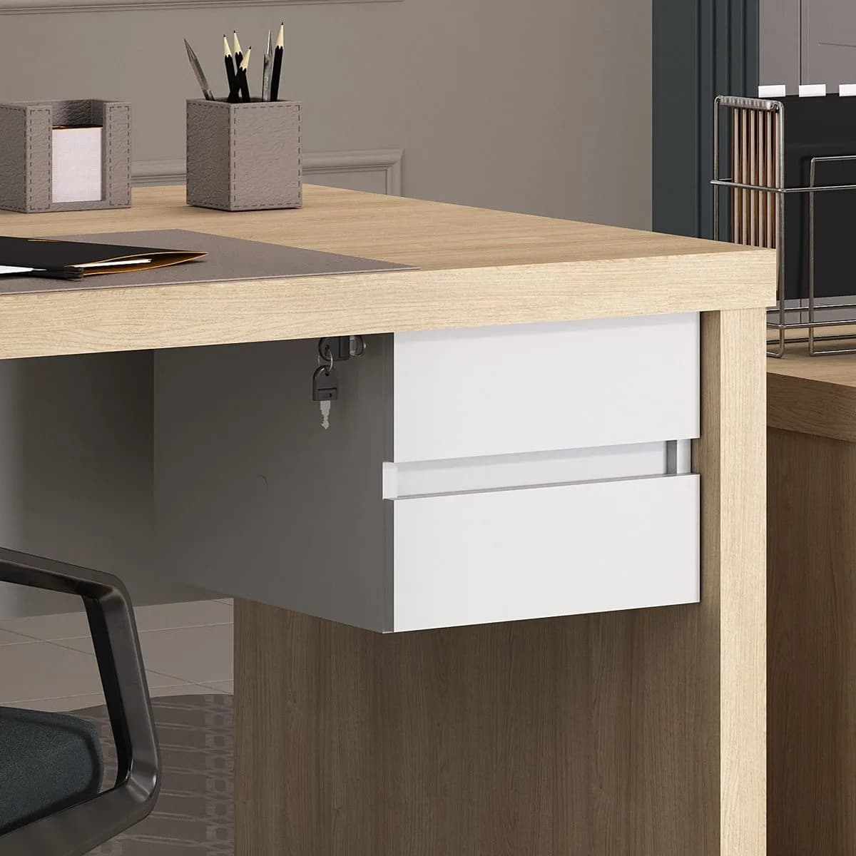 Gaveteiro Suspenso 2 Gavetas - Branco - Móveis Curitiba | Moveirama