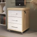 Gaveteiro Tamburato 3 Gavetas na cor Carvalho/Branco