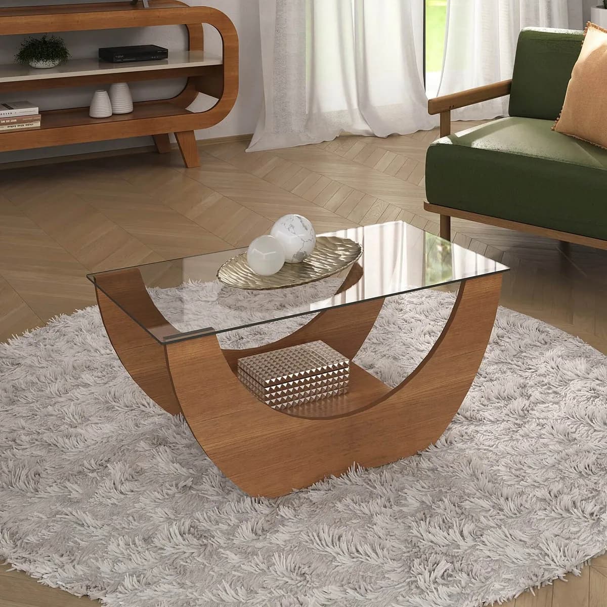 Mesa de Centro Onda - Cinamomo - Móveis Curitiba | Moveirama