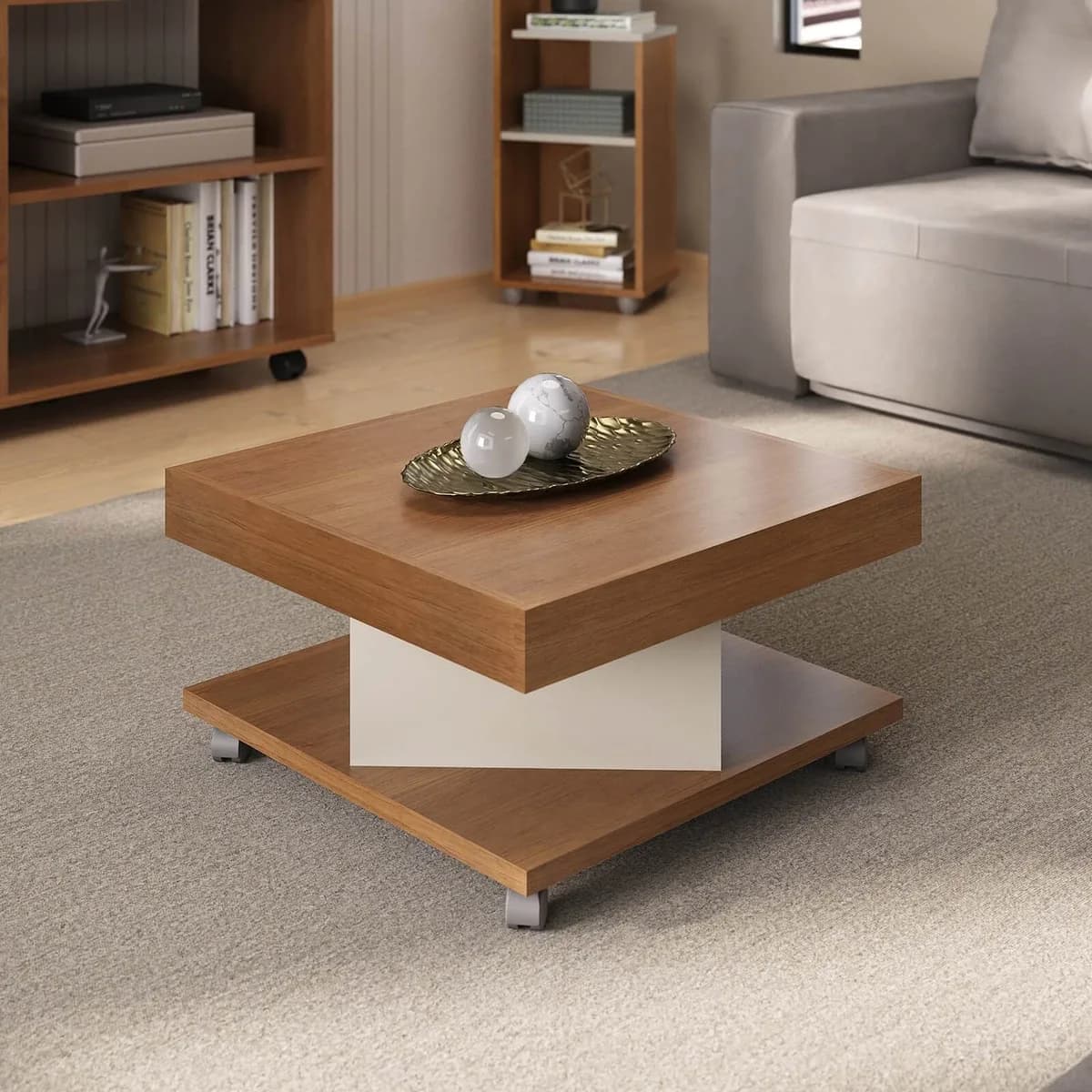 Mesa de Centro Saara - Cinamomo C / Off White - Móveis Curitiba | Moveirama