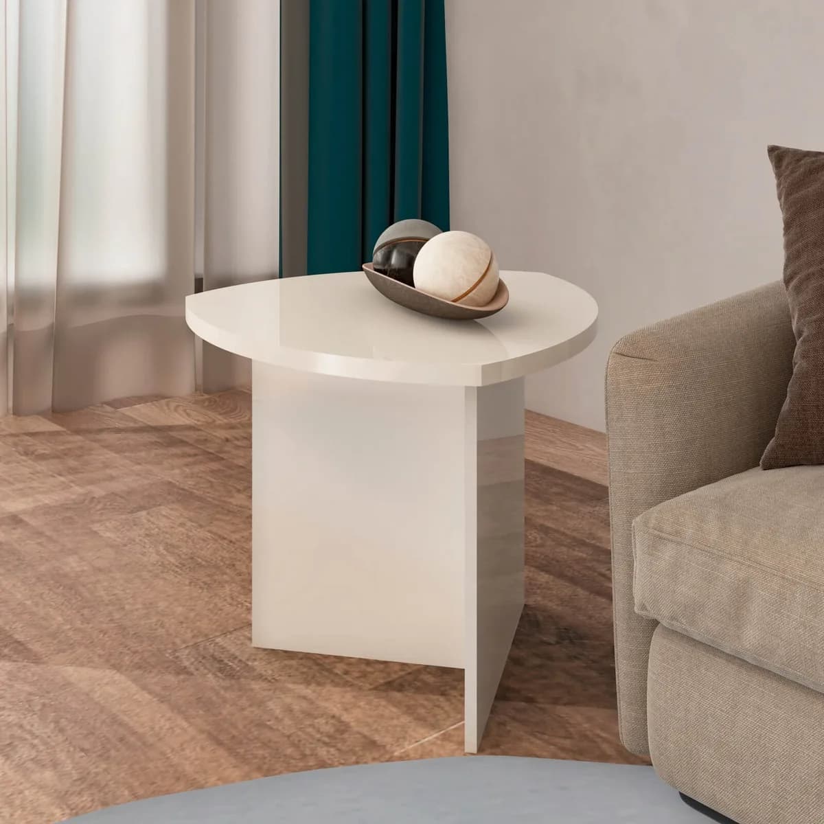 Mesa Lateral Delta - Off White - Móveis Curitiba | Moveirama