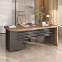 Mesa Tamburato com Gavetas LD na cor Nogal/Preto