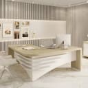 Mesa Tamburato Diretor Le na cor Carvalho/Branco