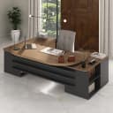 Mesa Tamburato Presidente na cor Nogal/Preto