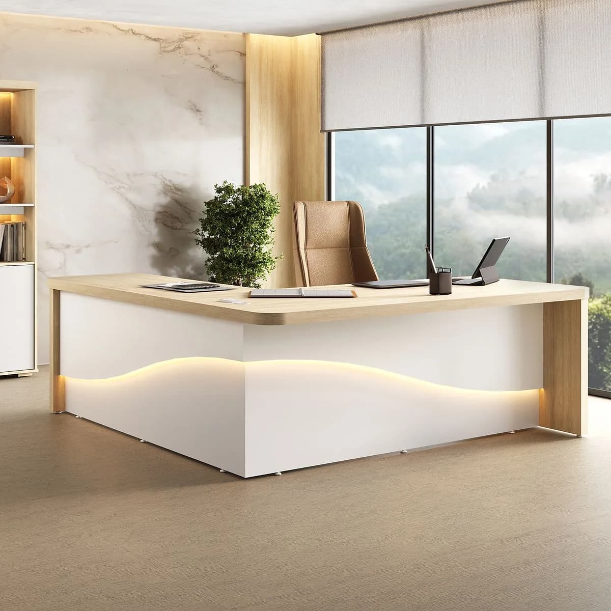 Mesa Tamburato Supreme Ld - Carvalho/Branco - Móveis Curitiba | Moveirama