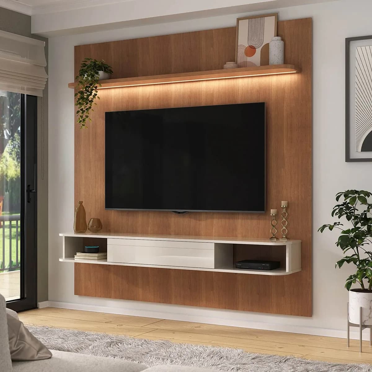 Painel Belluno para TV até 75 polegadas - Cinamomo C / Off White