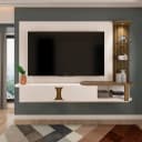 Painel Toronto na cor Off White C / Pinho