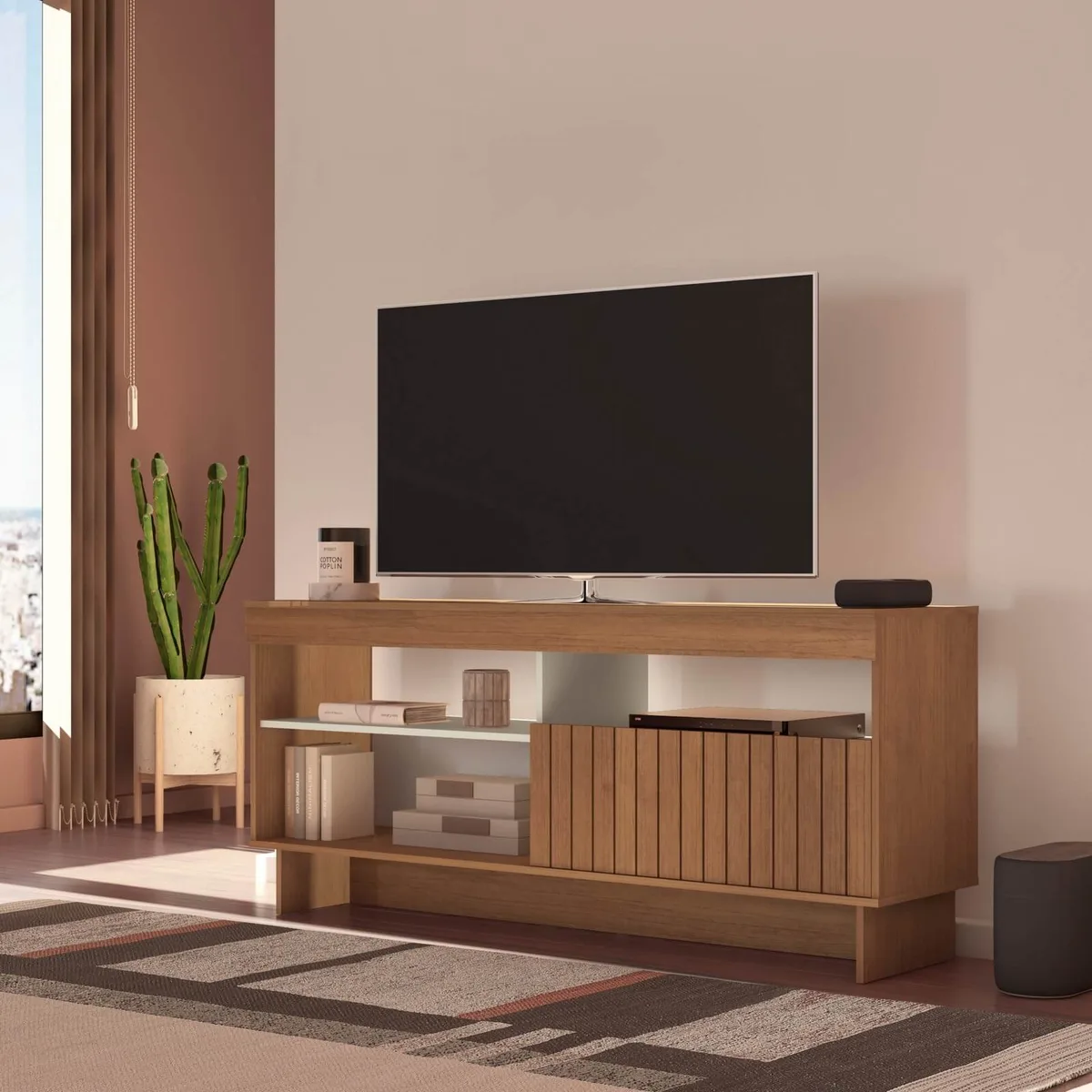 Rack City - Cinamomo C / Off White - Móveis Curitiba | Moveirama