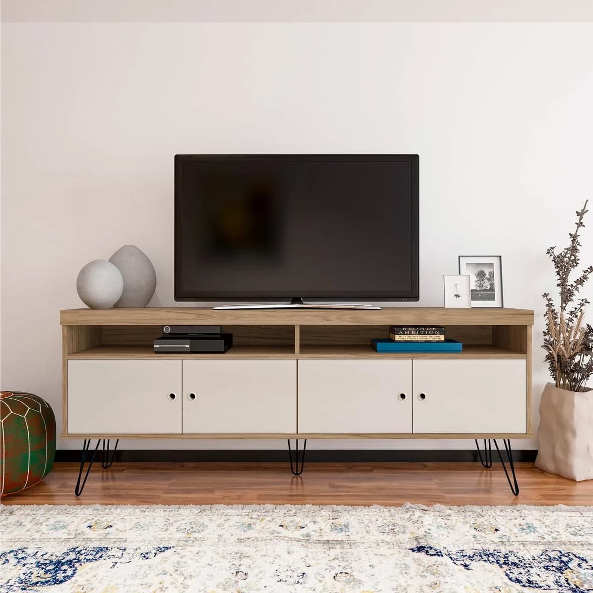 Rack Liberty - Carvalho C / Off White - Móveis Curitiba | Moveirama