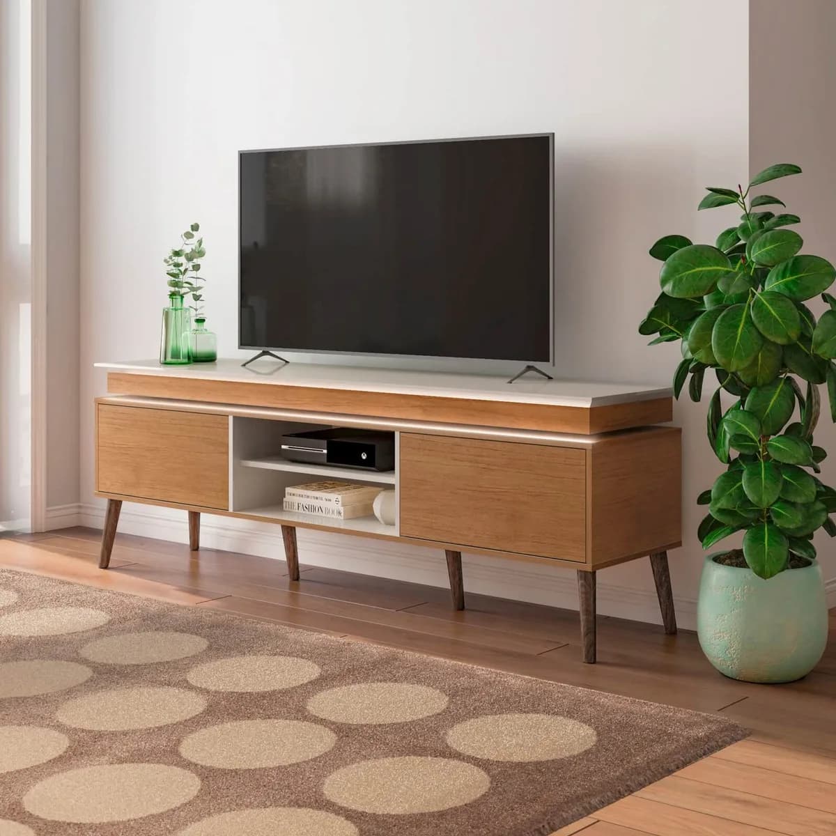 Rack Lumina - Cinamomo C / Off White - Móveis Curitiba | Moveirama