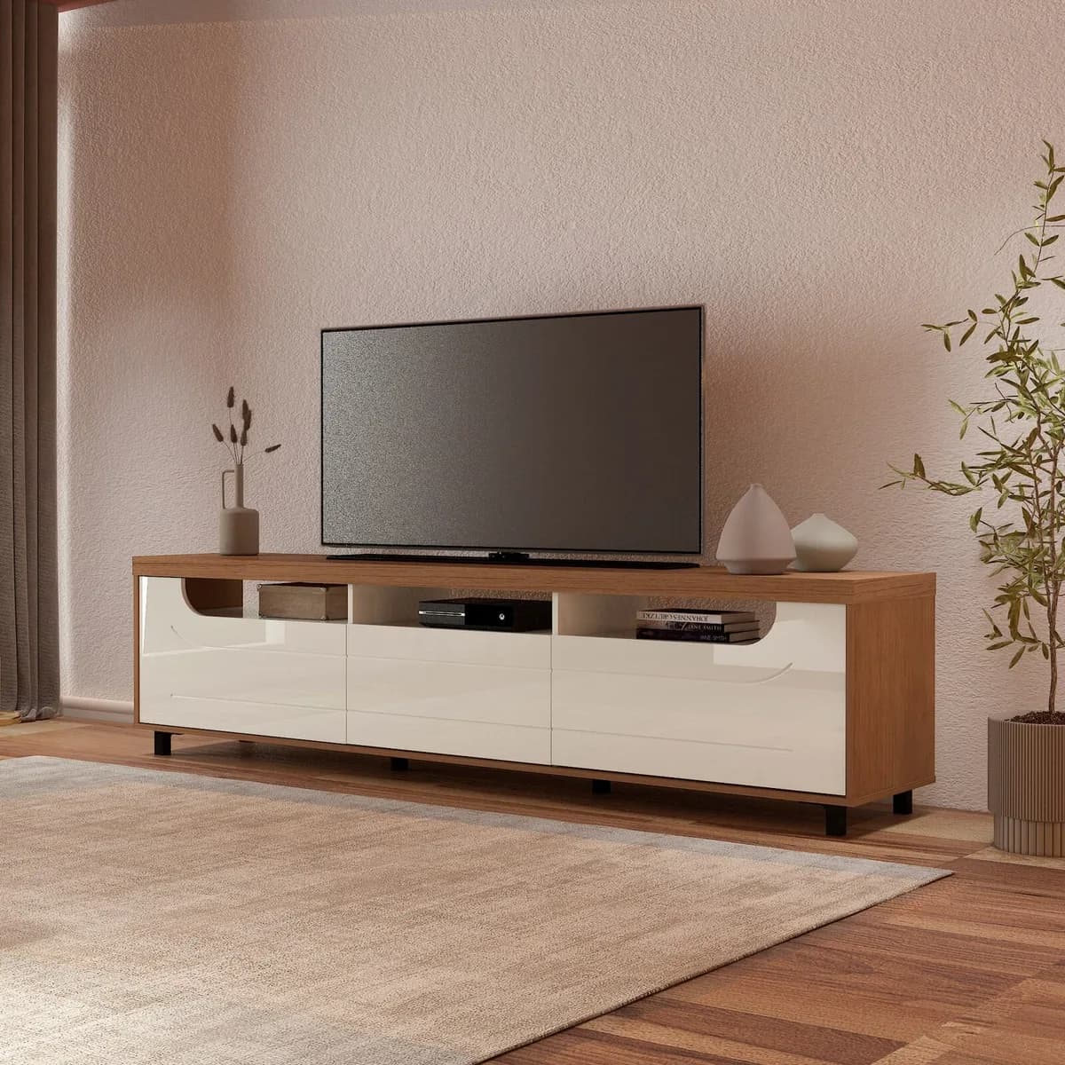 Rack Mercury - Cinamomo C / Off White - Móveis Curitiba | Moveirama