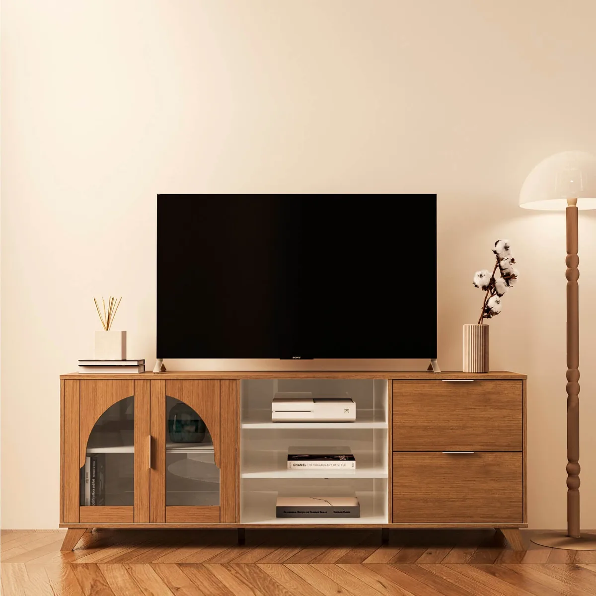 Rack Murano - Cinamomo C / Off White - Móveis Curitiba | Moveirama